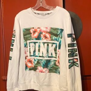 PINK crewneck tropical sweatshirt